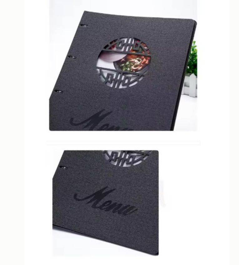 Porte-Menu A4 Classique en Similicuir PU Gris – 18 Vues Élégance Moderne